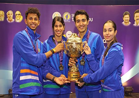India Squash team victory